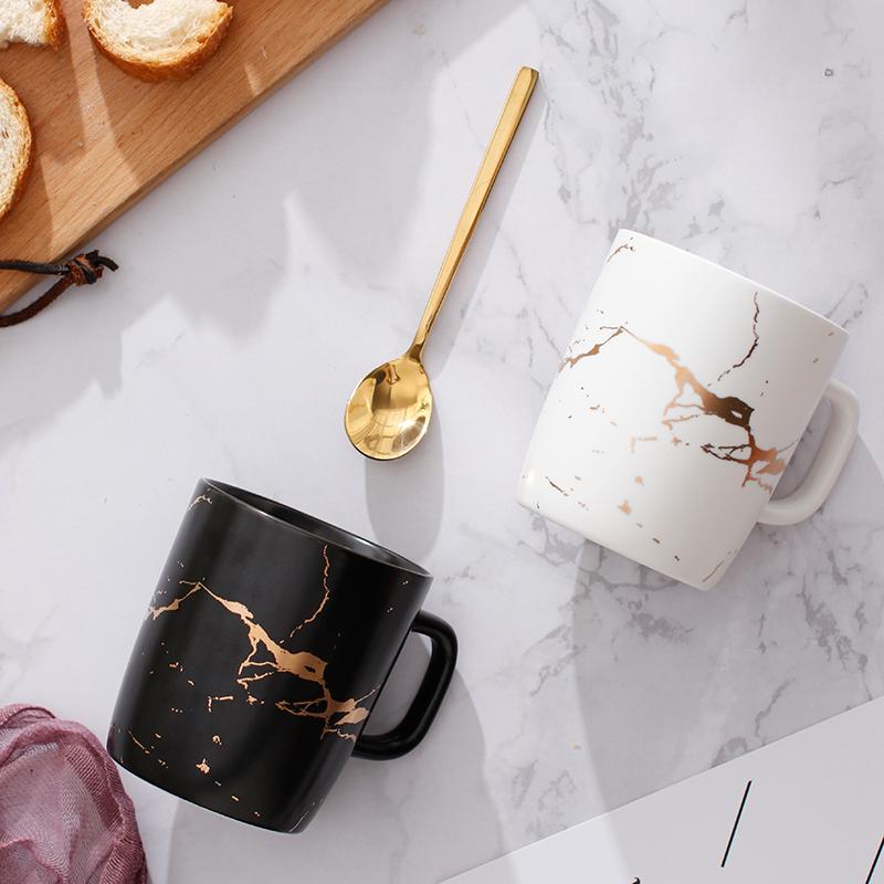 European style golden marbled Ceramic Coffee Mug