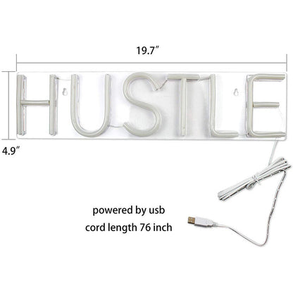 Transparent Back Panel HUSTLE USB Neon Lights