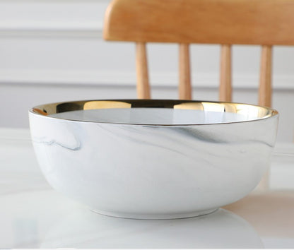 Smokey Ceramic Dishes with Gold Rim