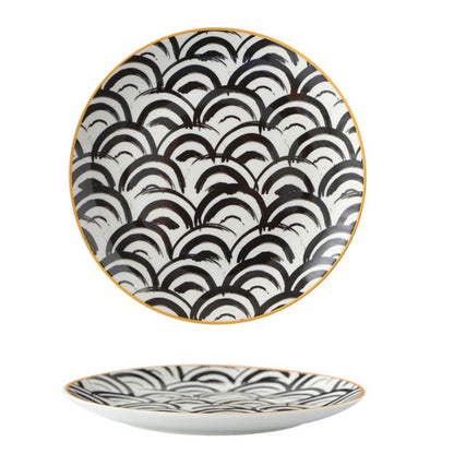 Decorative Ceramic Dishes with Gold Rim