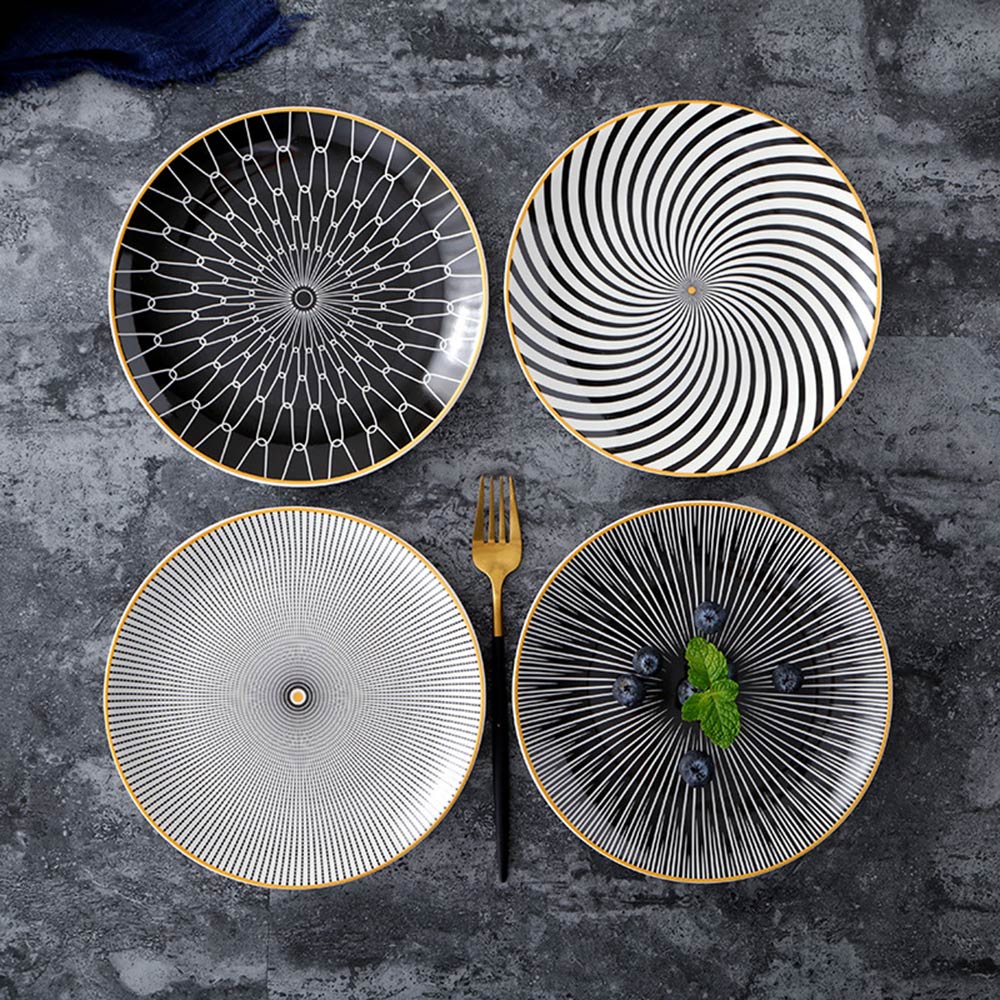 Decorative Ceramic Dishes with Gold Rim