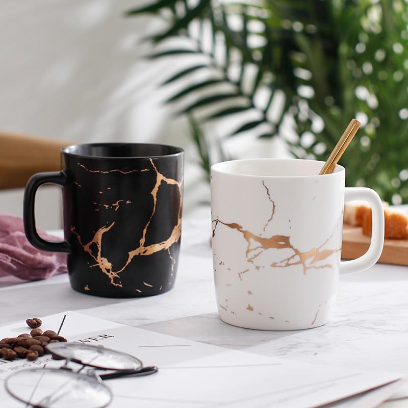 European style golden marbled Ceramic Coffee Mug