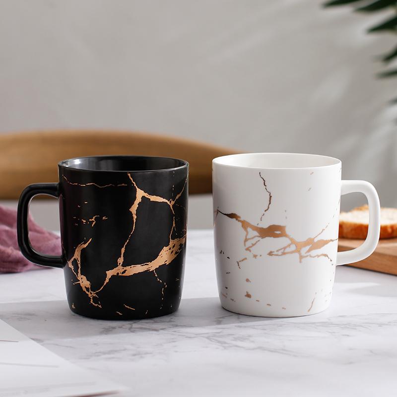 European style golden marbled Ceramic Coffee Mug