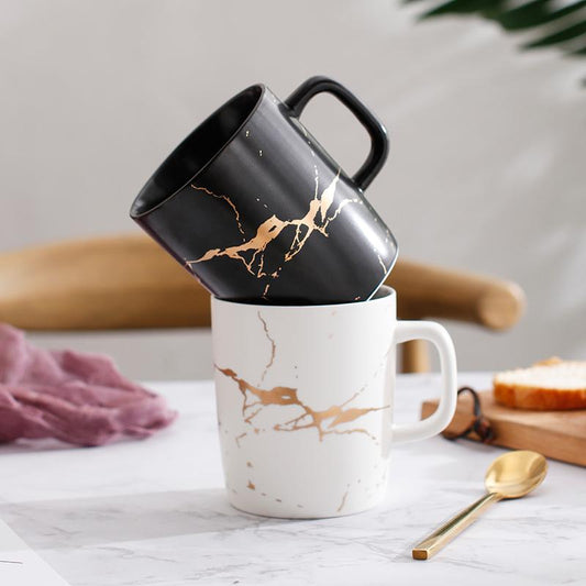 European style golden marbled Ceramic Coffee Mug