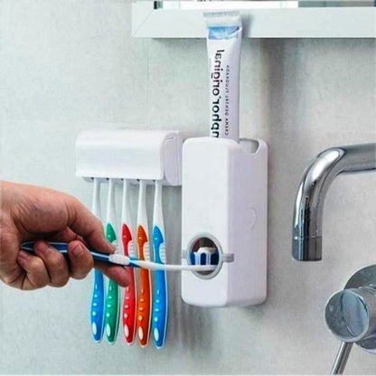 Mounted Toothbrush Holder with ToothPaste Dispenser