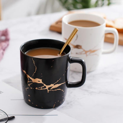 European style golden marbled Ceramic Coffee Mug