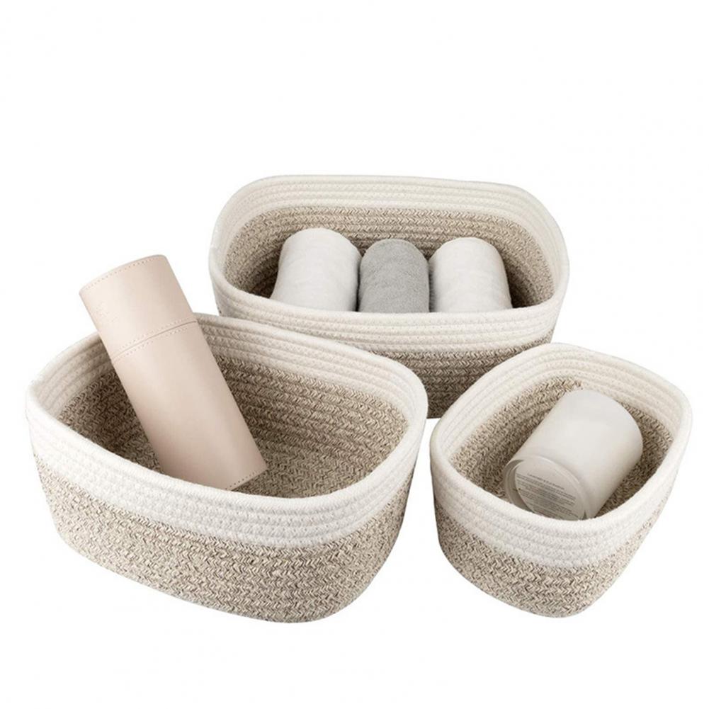 Bathroom Woven Linen Storage Basket