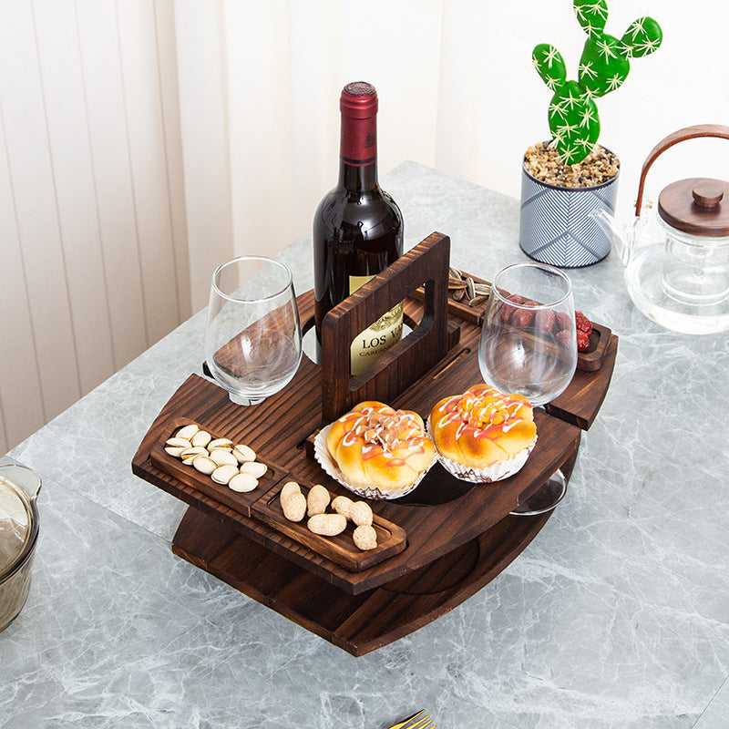 Wooden Wine Rack charcuterie board combo