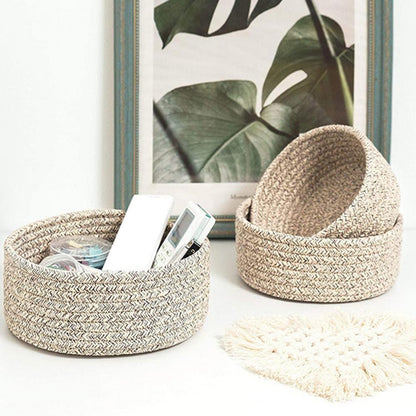 Bathroom Woven Linen Storage Basket