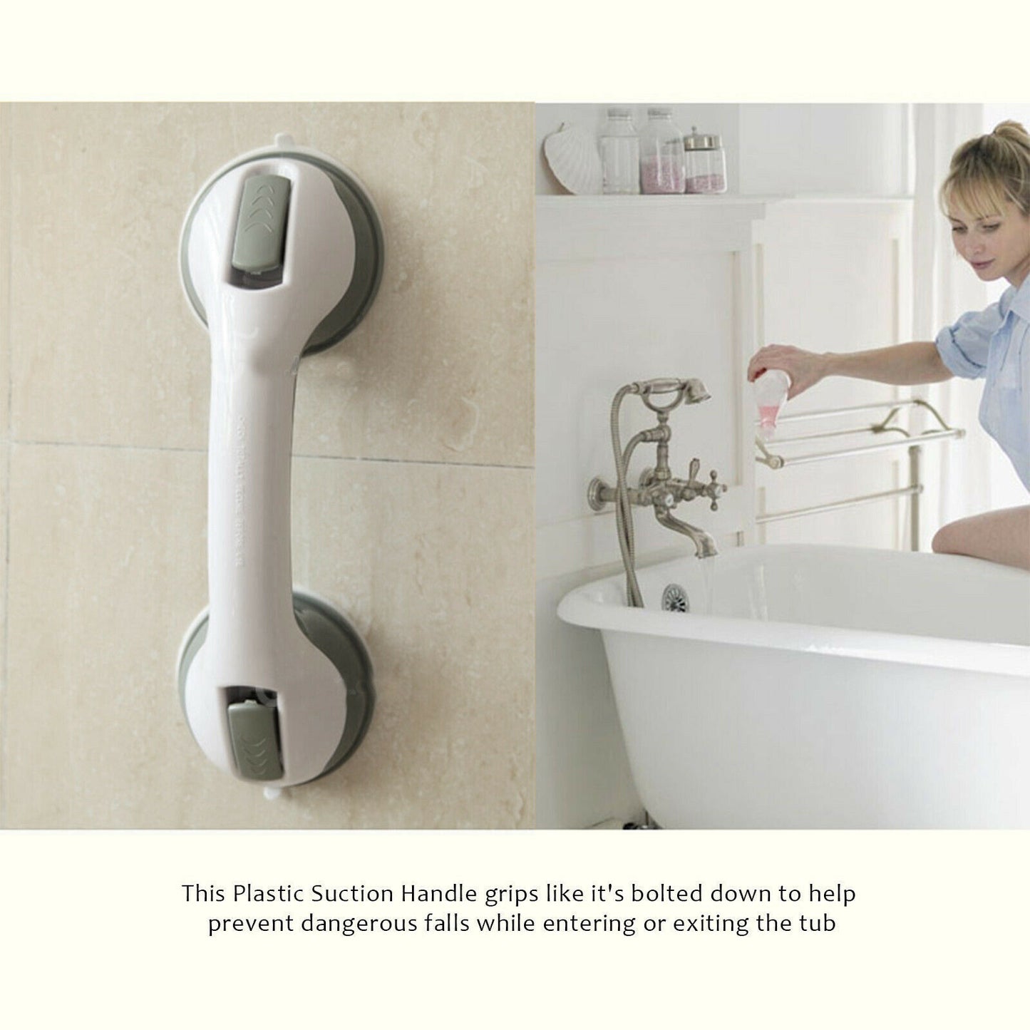 Power Shower Grip Suction Bathroom Handle