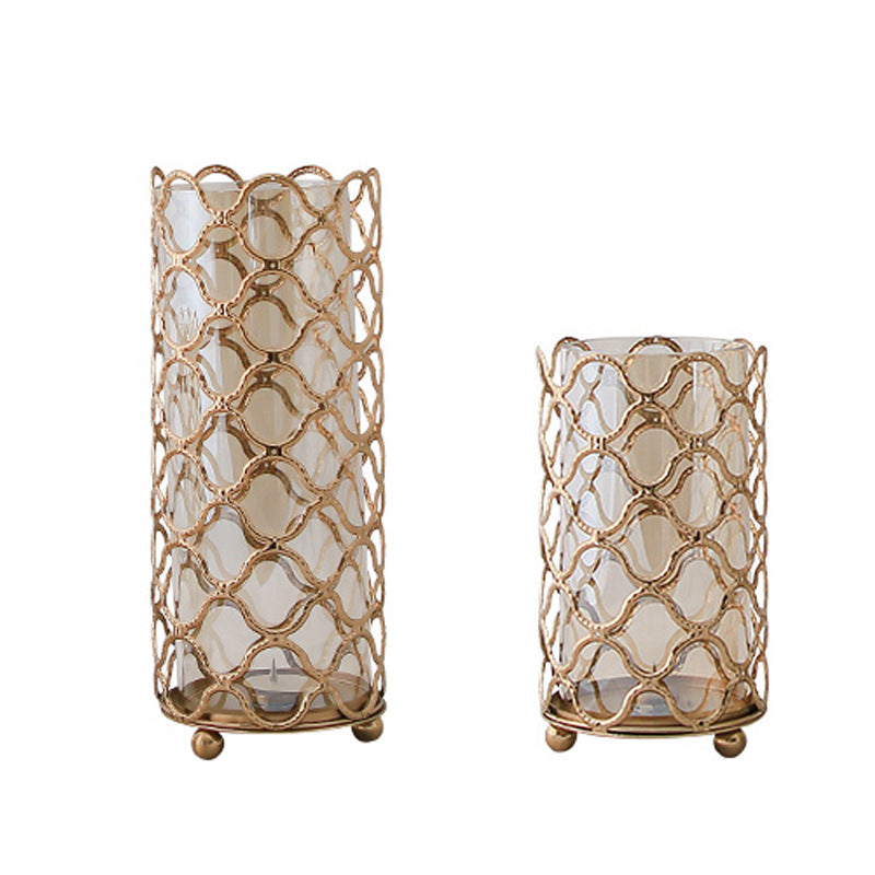 Decorative Glass Vases with Gold Cage